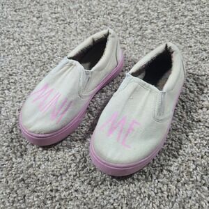 Rae Dunn "Mini Me" Toddler Slip-On Sneakers - Size 8T - Pink/White
